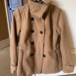 EUC Tan wool peacoat Girls